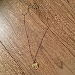 Golden Pressed Flowers Pendant Necklace